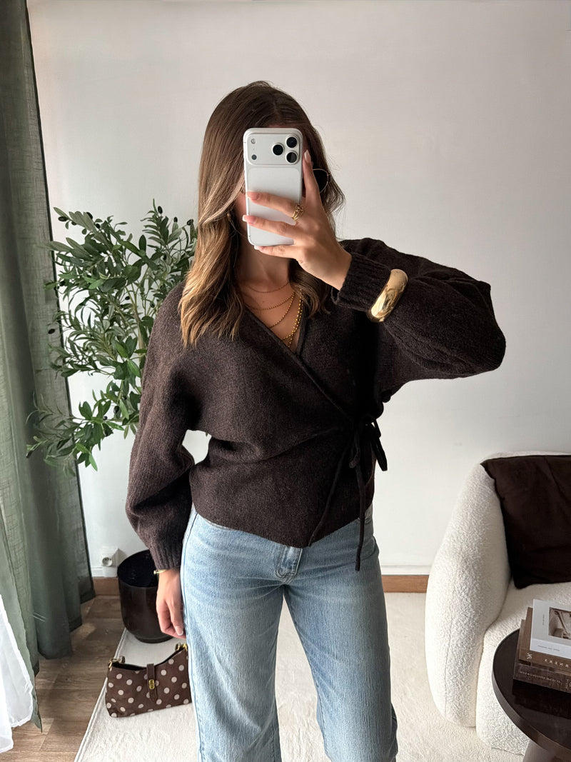 Gilet cache cœur choco