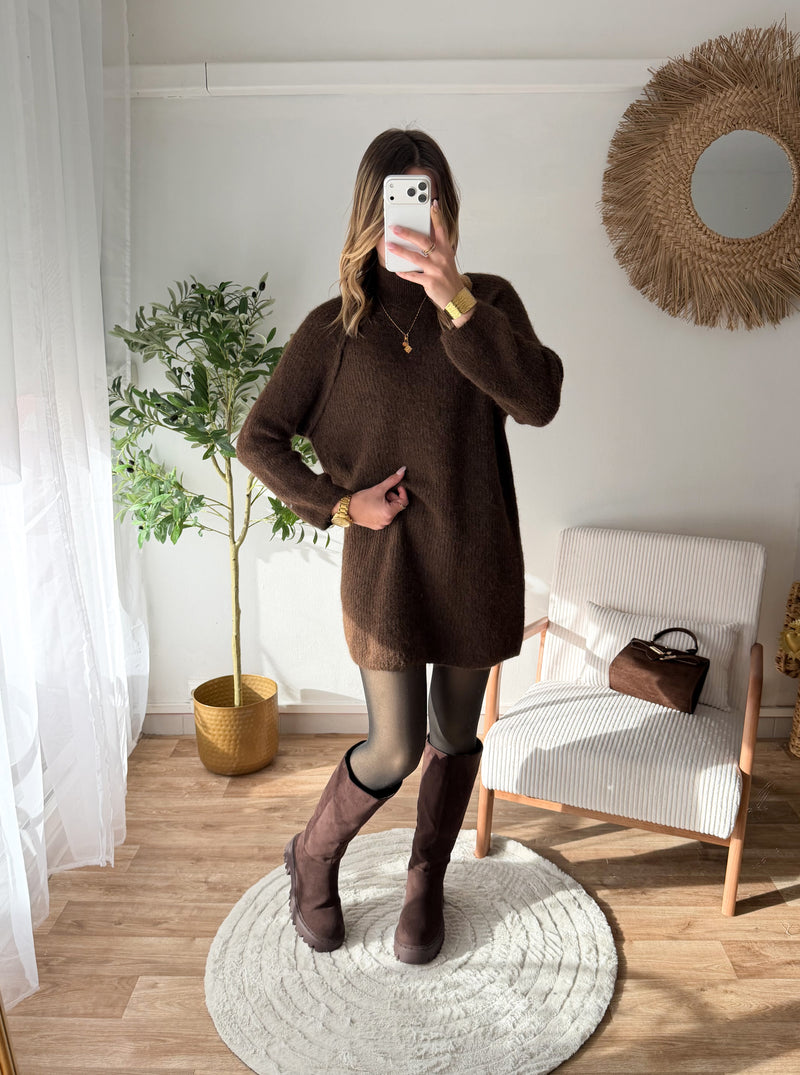 Robe pull chocolat