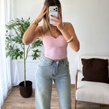 Top à coques rose