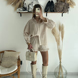 Short Vichy beige