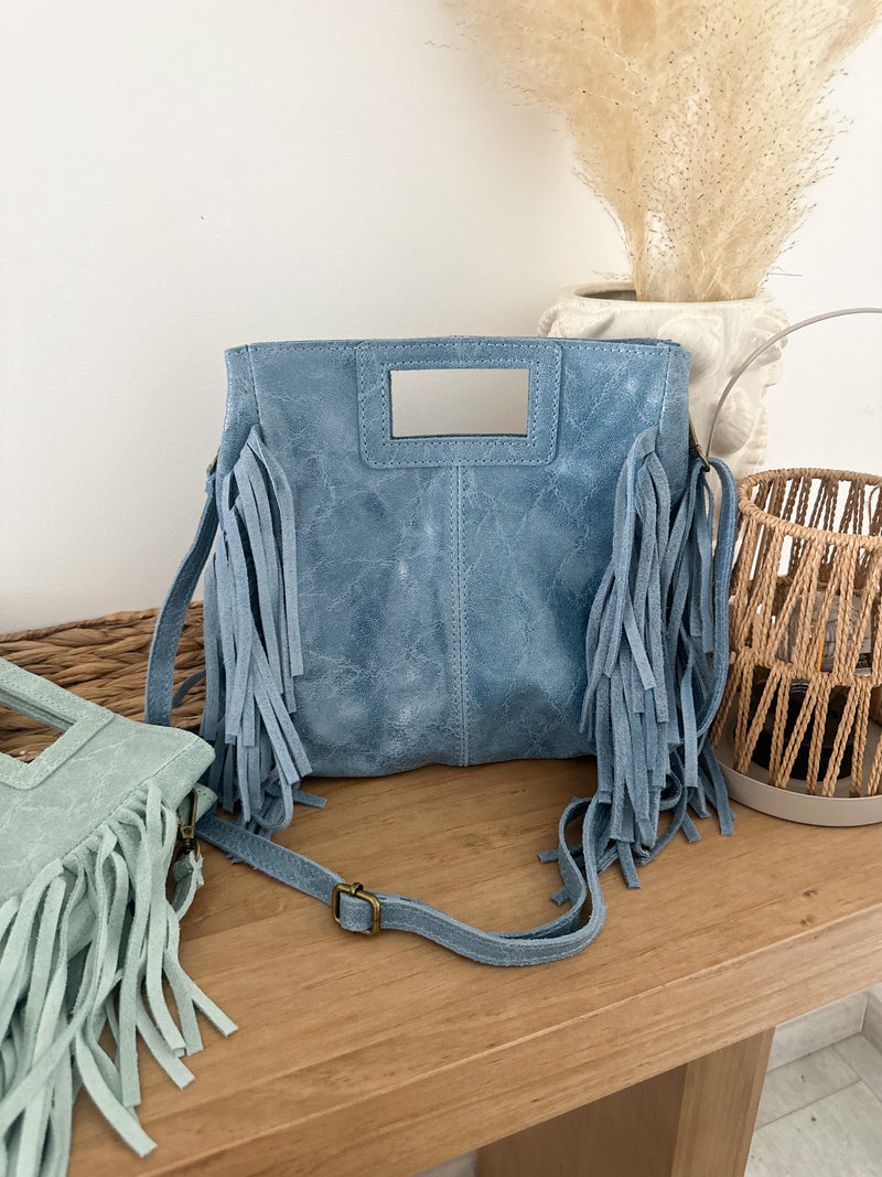 Sa a franges bleu