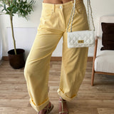 Jean large barrel jaune