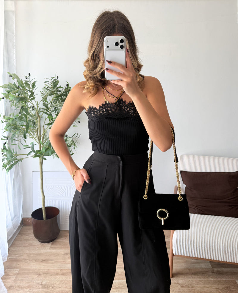 Top Bianca noir