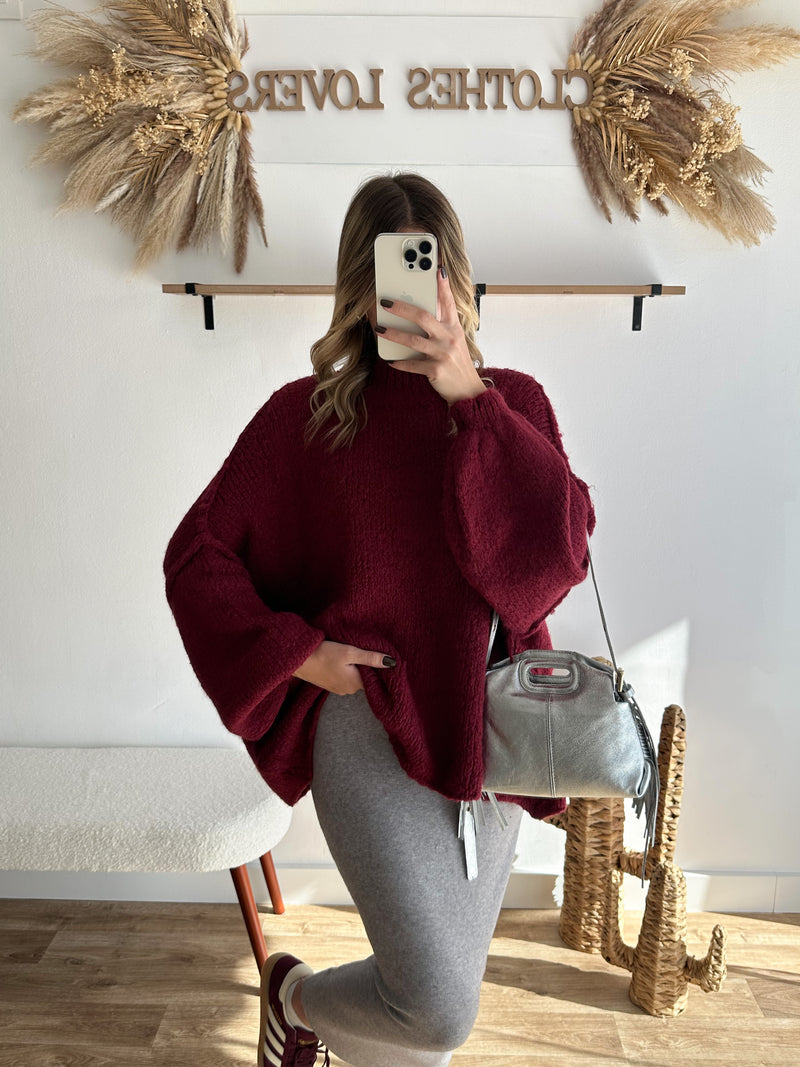 Pull couture oversize bordeaux 🇮🇹