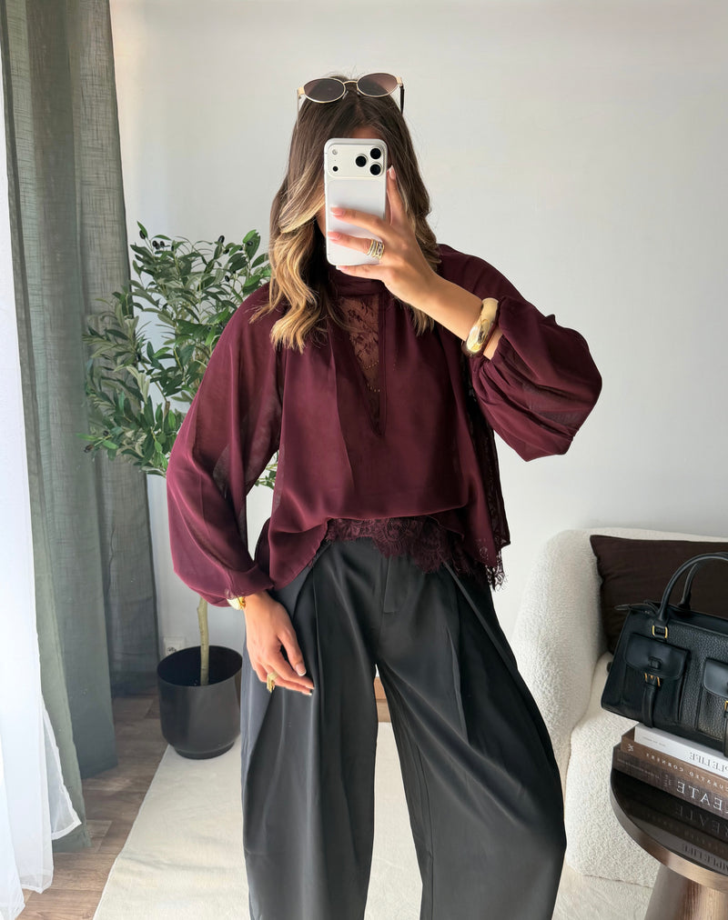 Blouse Fany bordeaux
