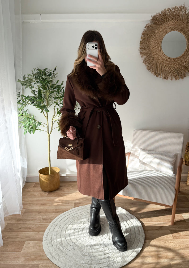 Manteau long avec fourrure