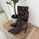 Bottines plissées chocolat