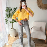 Jean wide leg étoiles gris