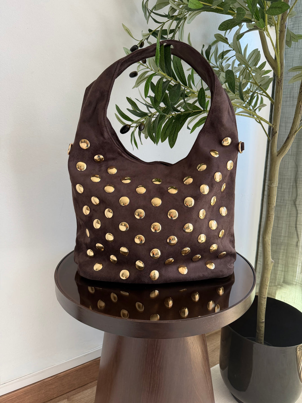 Sac clouté choco