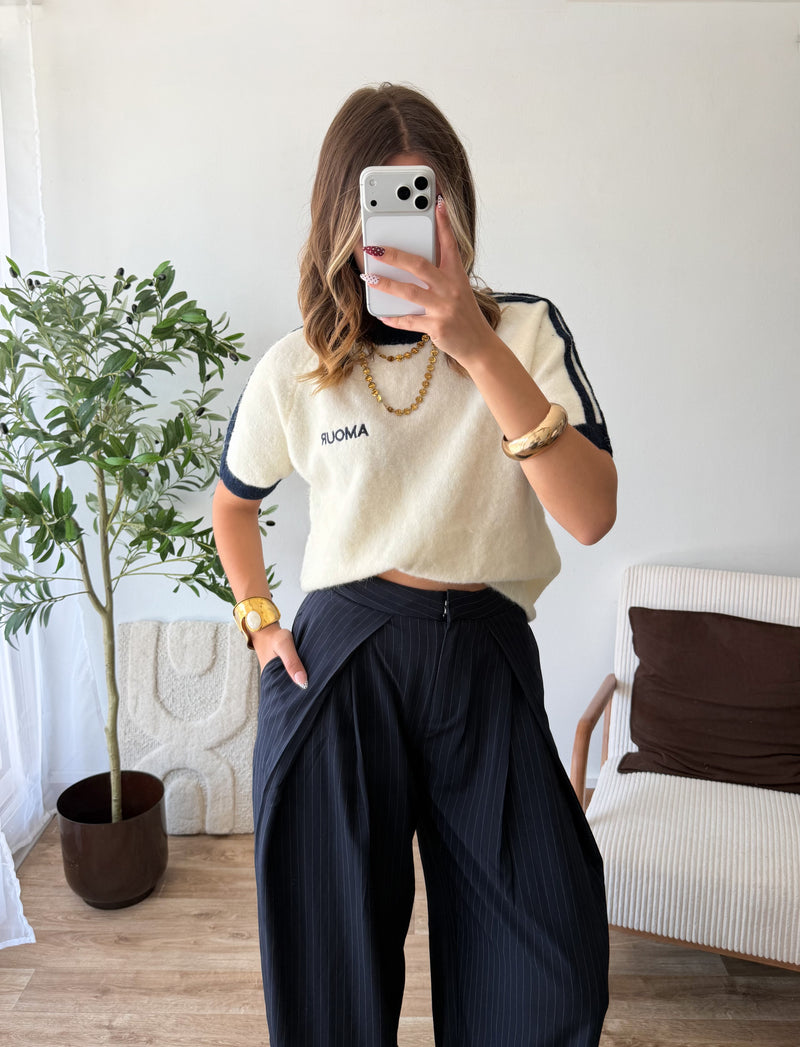 Pull amour bleu marine