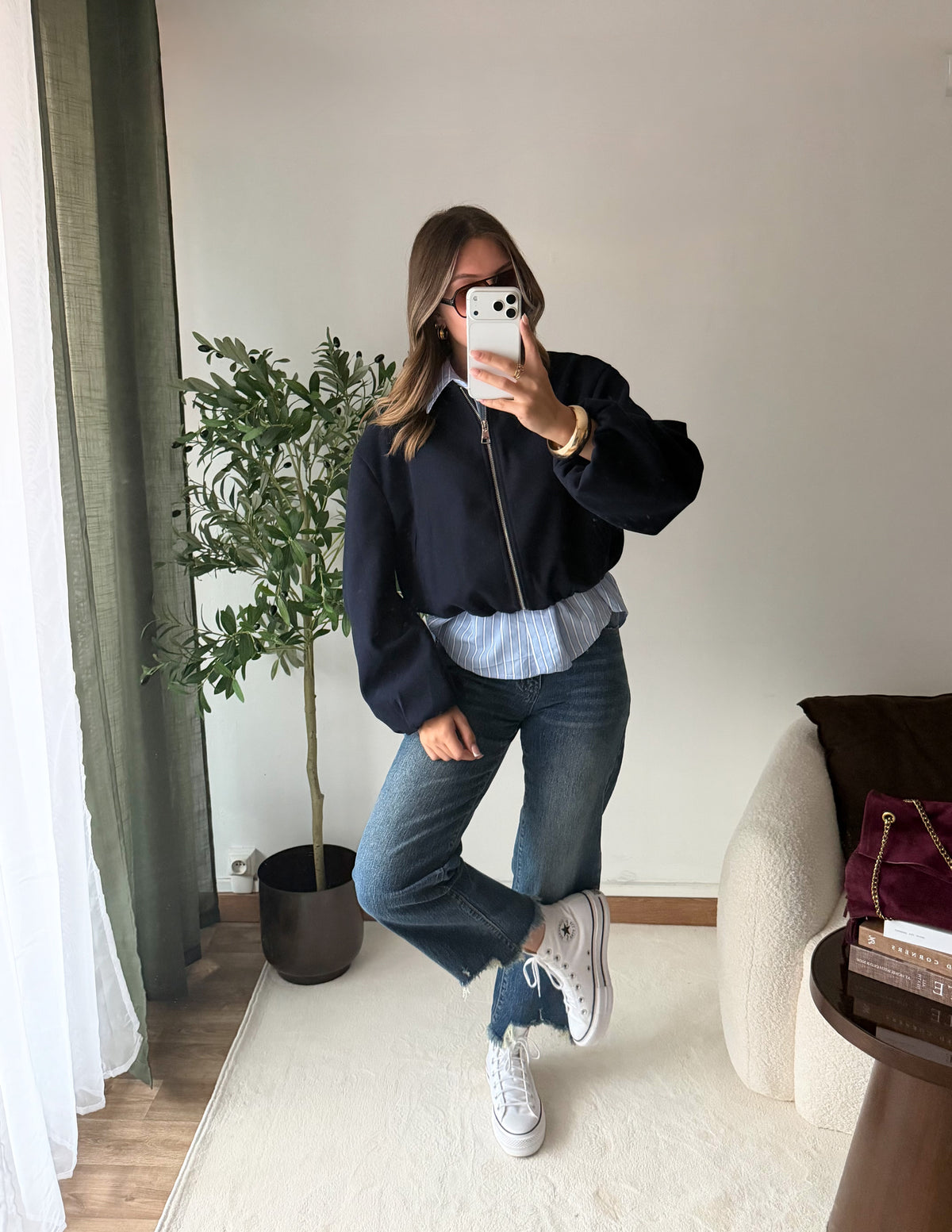Bombers avec effet chemise