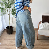 Jean baggy bleu