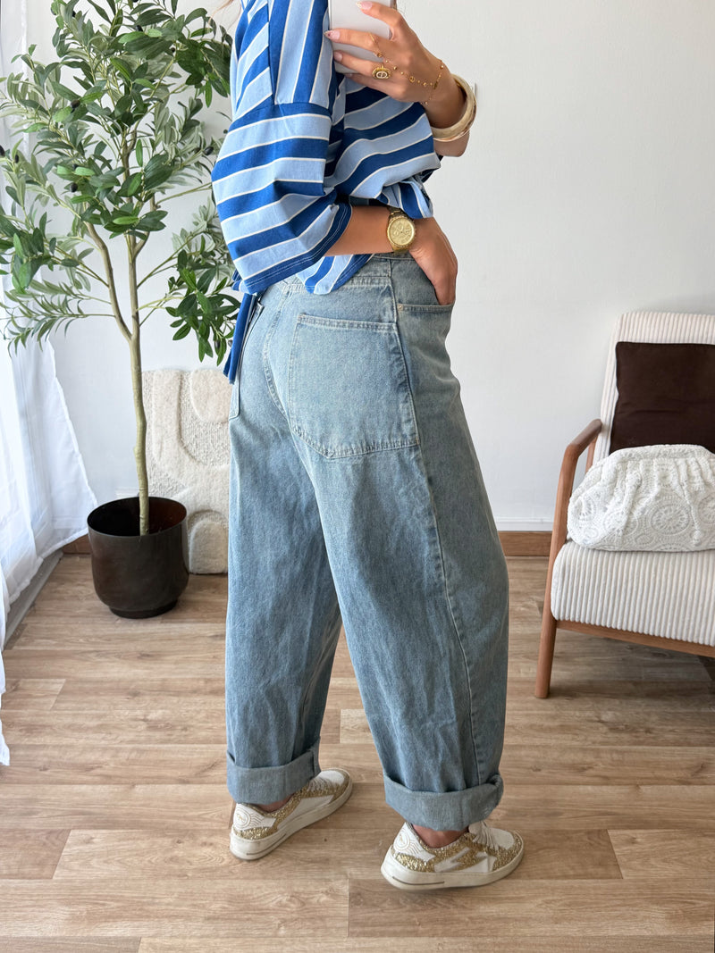 Jean baggy bleu