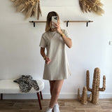 Robe t-shirt beige