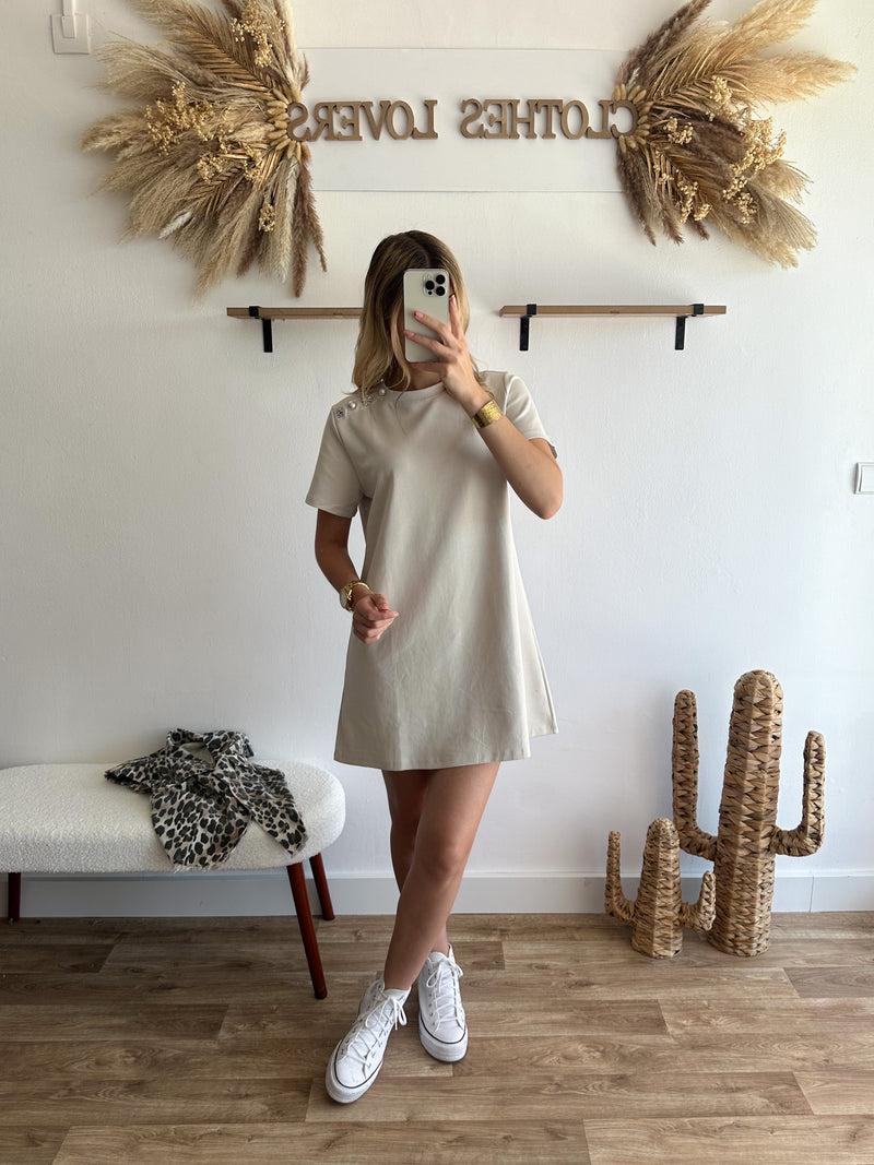 Robe t-shirt beige