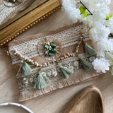 Pochette bohème vert d’eau