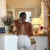 Top dentelle terracotta