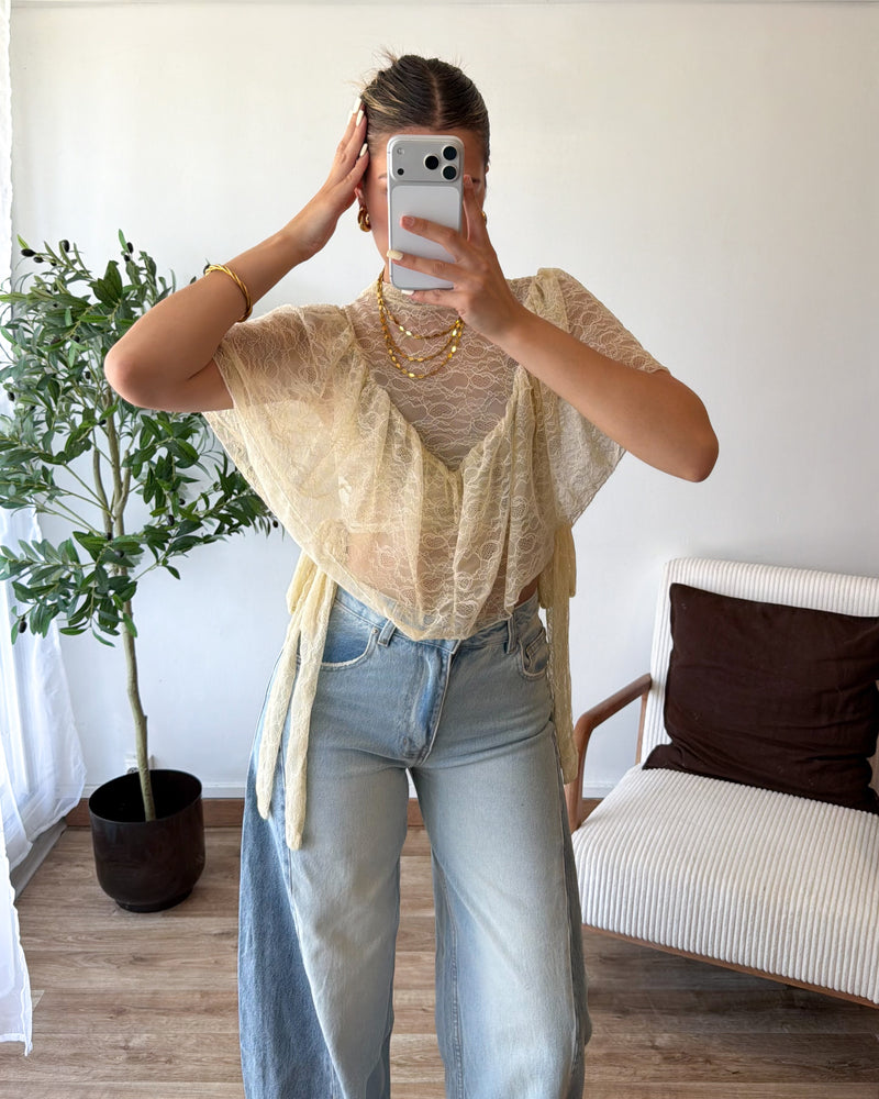 Blouse Lolia beige/jaune