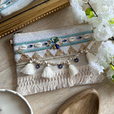 Pochette bohème bleu