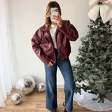 Bombers simili bordeaux