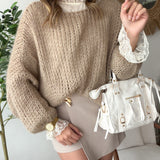 Pull maille beige