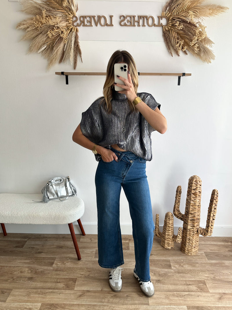 Pull Iris bleu