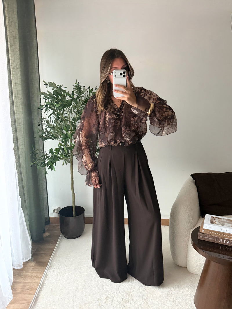 Pantalon avec ceinture choco ( team grande )