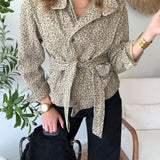 Veste ceintrée léopard