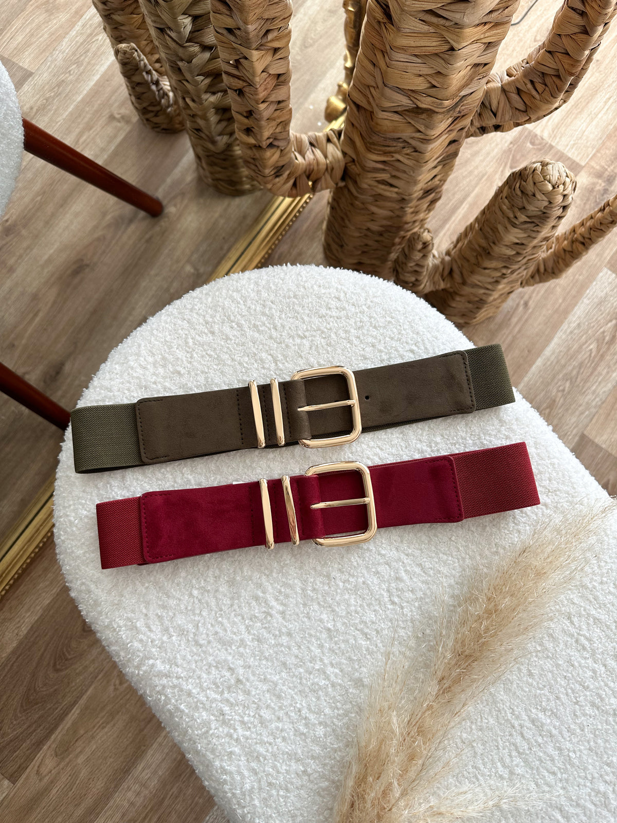 Ceinture carrée ( kaki / bordeaux )
