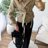 Veste ceintrée léopard