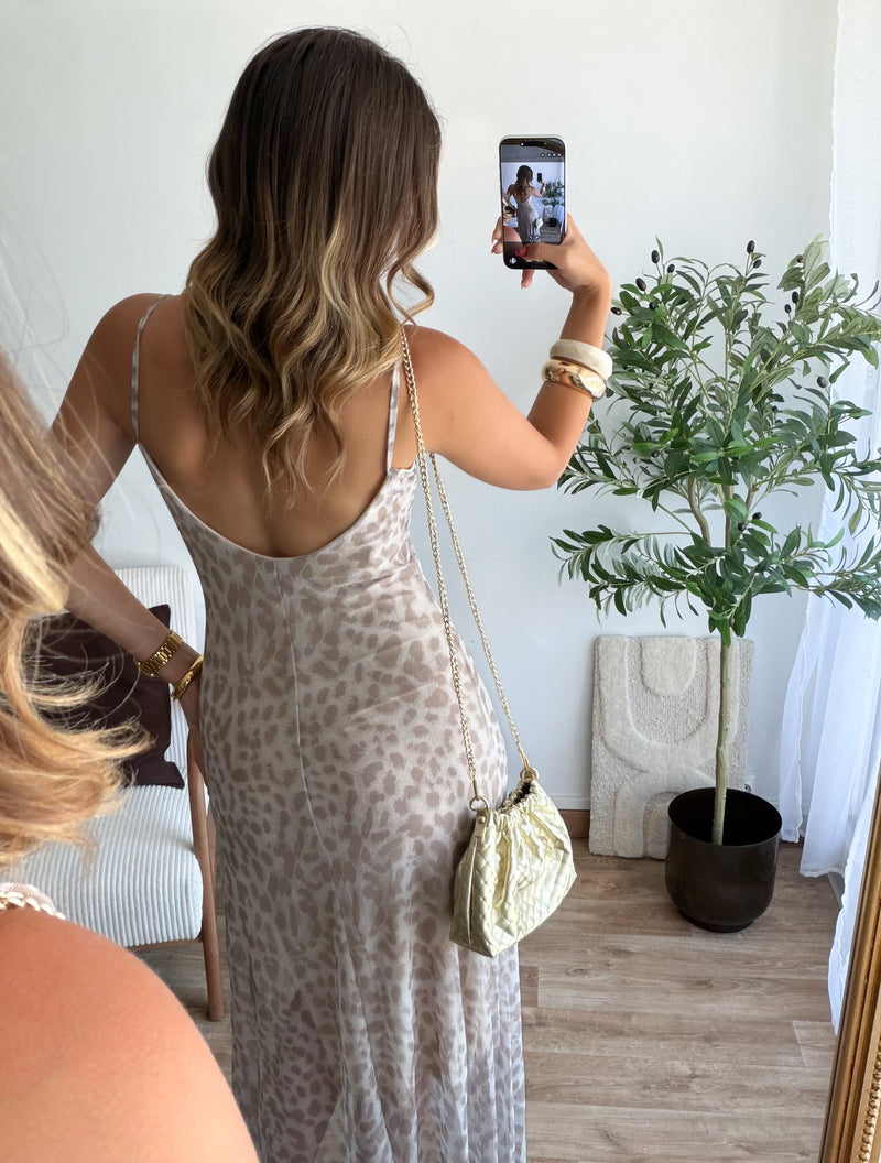 Robe léopard beige