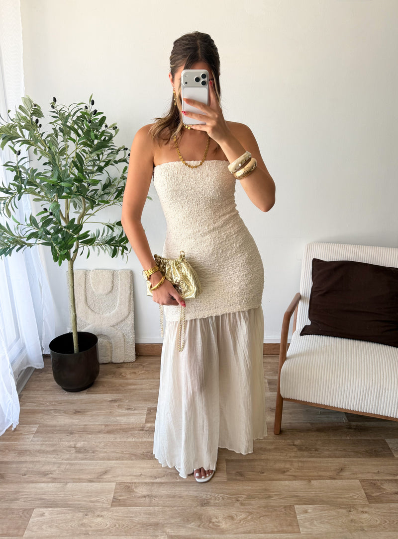 Robe bustier crème