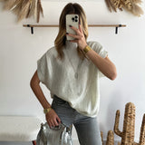 Pull Iris blanc