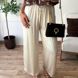 Pantalon satinée écru
