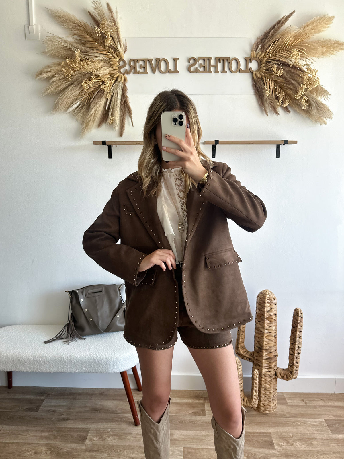 Blazer clouté choco