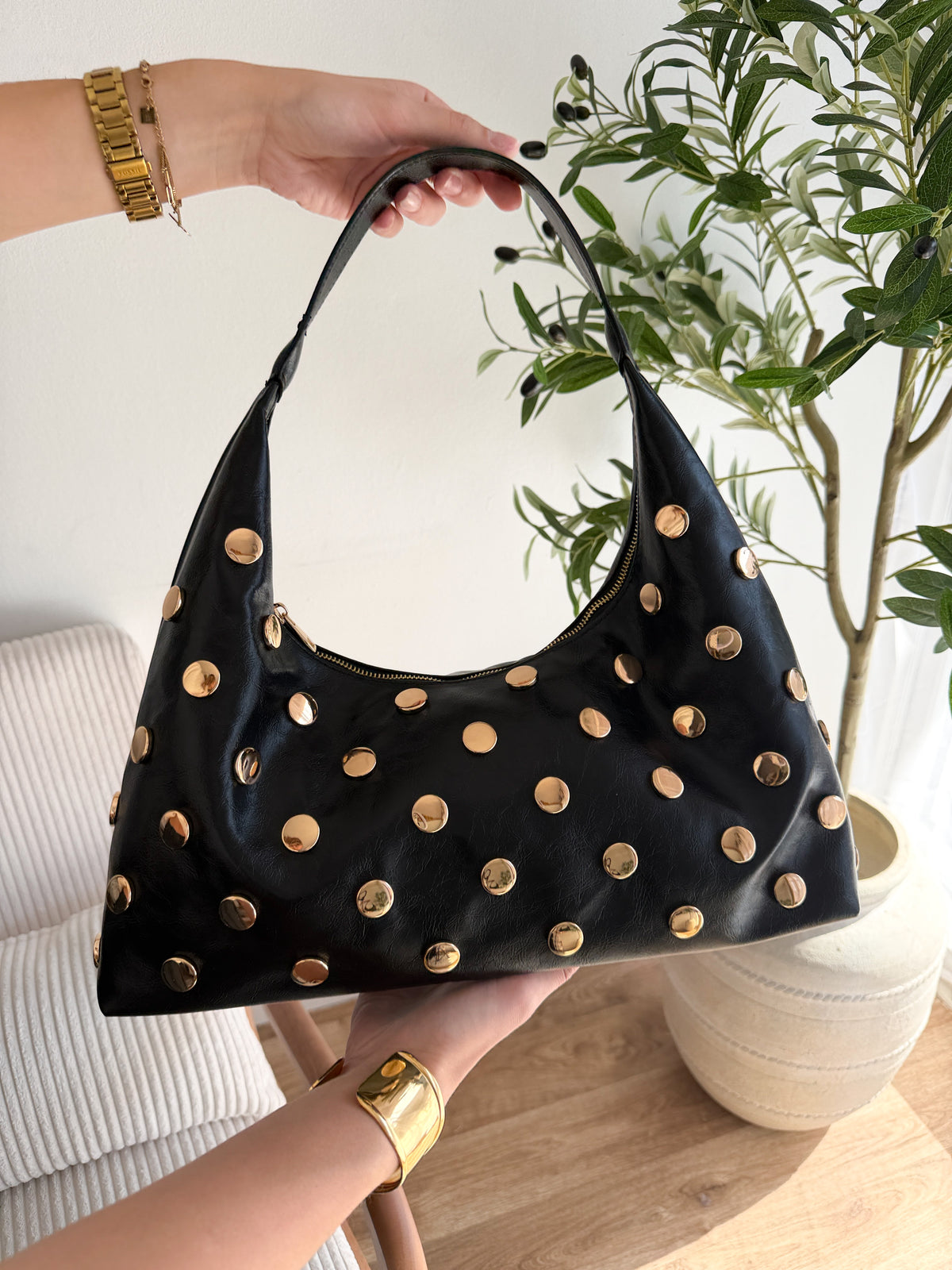 Sac clouté noir