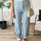 Jean rayures bleu