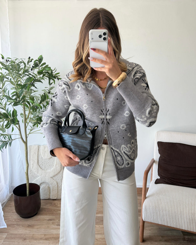 Gilet bandana gris