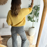 Jean wide leg étoiles gris