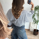 PRÉCOMMANDE Top Solene blanc & bleu ( expédition fin de semaine )