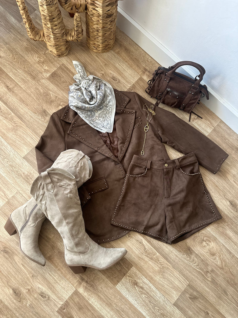 Blazer clouté choco